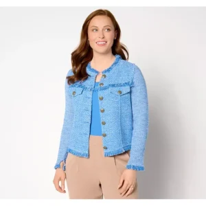 Fashion<NIC+ZOE Utility Fringe Mix Knit Jacket - a world of fashionable women's clothing, including a wide selection of dresses and trendy accessories.