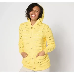 Fashion<Novelty Stitch Button Front Cardigan with Hood - a world of fashionable women's clothing, including a wide selection of dresses and trendy accessories.