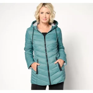 Nuage Chevron Quilted Lightweight Packable Puffer Coat - a world of fashionable women's clothing, including a wide selection of dresses and trendy accessories.> Coats