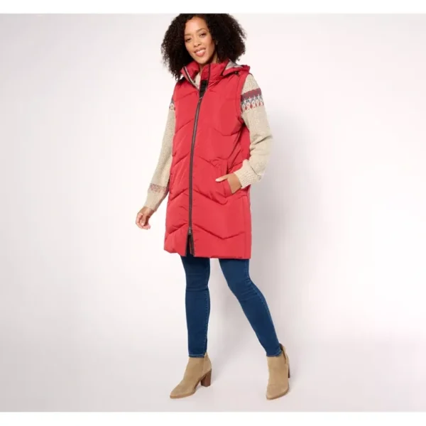 Nuage Petite Chevron Quilted Puffer Jacket with Removable Hood - a world of fashionable women's clothing, including a wide selection of dresses and trendy accessories.> Coats