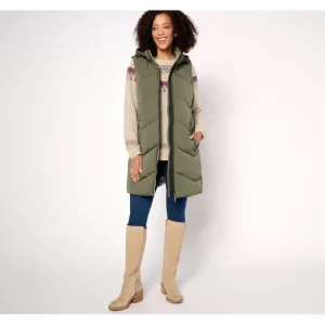 Nuage Regular Chevron Quilted Puffer Vest with Removable Hood - a world of fashionable women's clothing, including a wide selection of dresses and trendy accessories.> Coats