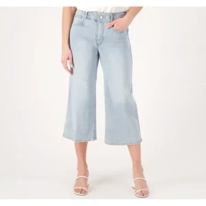 Fashion<NYDJ Cool Embrace Wide Leg Denim Crop Jeans - Daybreak - a world of fashionable women's clothing, including a wide selection of dresses and trendy accessories.