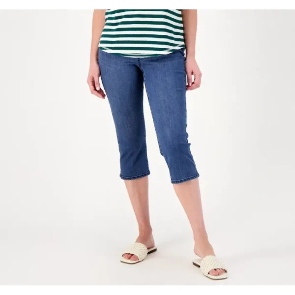 Shop All<NYDJ Curves 360 Slim Straight Capri Jeans- Caliente - a world of fashionable women's clothing, including a wide selection of dresses and trendy accessories.