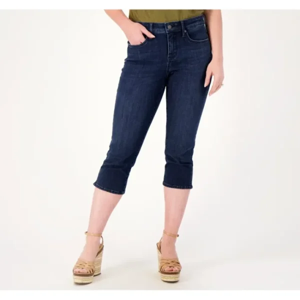 Shop All<NYDJ Curves 360 Slim Straight Capri Jeans- Mesquite - a world of fashionable women's clothing, including a wide selection of dresses and trendy accessories.