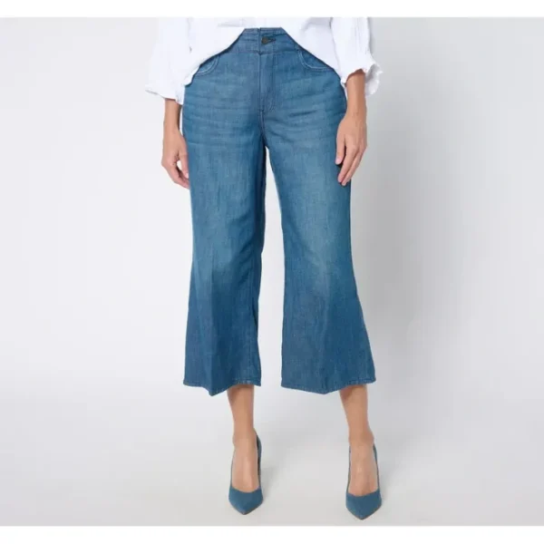 Fashion<NYDJ High Rise Brigitte Wide Leg Capri - Mission Blue - a world of fashionable women's clothing, including a wide selection of dresses and trendy accessories.
