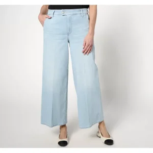 Fashion<NYDJ High Rise Mona Wide Leg Trouser w/ Tab - Oceanfront - a world of fashionable women's clothing, including a wide selection of dresses and trendy accessories.