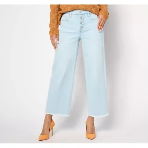 Fashion<NYDJ High Rise Teresa Wide Leg w/ Button Fly - Oceanfront - a world of fashionable women's clothing, including a wide selection of dresses and trendy accessories.