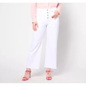 Fashion<NYDJ High Rise Teresa Wide Leg w/ Button Fly - Optic White - a world of fashionable women's clothing, including a wide selection of dresses and trendy accessories.