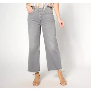 Fashion<NYDJ High Rise Teresa Wide Leg w/ Button Fly - Rocksand - a world of fashionable women's clothing, including a wide selection of dresses and trendy accessories.
