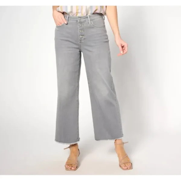 Fashion<NYDJ High Rise Teresa Wide Leg w/ Button Fly - Rocksand - a world of fashionable women's clothing, including a wide selection of dresses and trendy accessories.