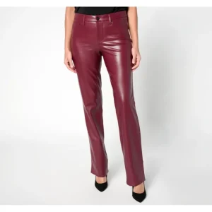 Fashion<NYDJ Marilyn Straight Faux Leather Pant - Tavern - a world of fashionable women's clothing, including a wide selection of dresses and trendy accessories.