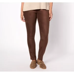Fashion<NYDJ Suede Pull On Basic Leggings -Dark Chocolate - a world of fashionable women's clothing, including a wide selection of dresses and trendy accessories.