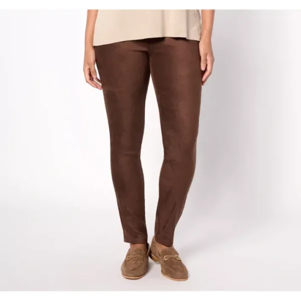 Fashion<NYDJ Suede Pull On Basic Leggings -Dark Chocolate - a world of fashionable women's clothing, including a wide selection of dresses and trendy accessories.
