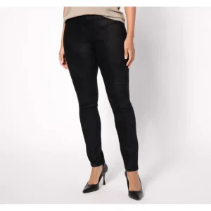 Fashion<NYDJ Suede Pull On Basic Leggings-Black - a world of fashionable women's clothing, including a wide selection of dresses and trendy accessories.