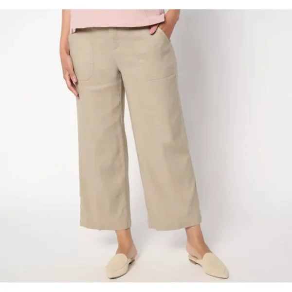 Fashion<NYDJ Wide Leg Stretch Linen Cropped Cargo - Saddlewood - a world of fashionable women's clothing, including a wide selection of dresses and trendy accessories.