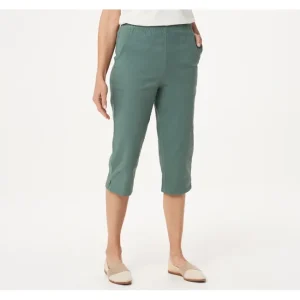 Fashion<Original Waist Stretch Capri Pants with Side Pockets - a world of fashionable women's clothing, including a wide selection of dresses and trendy accessories.