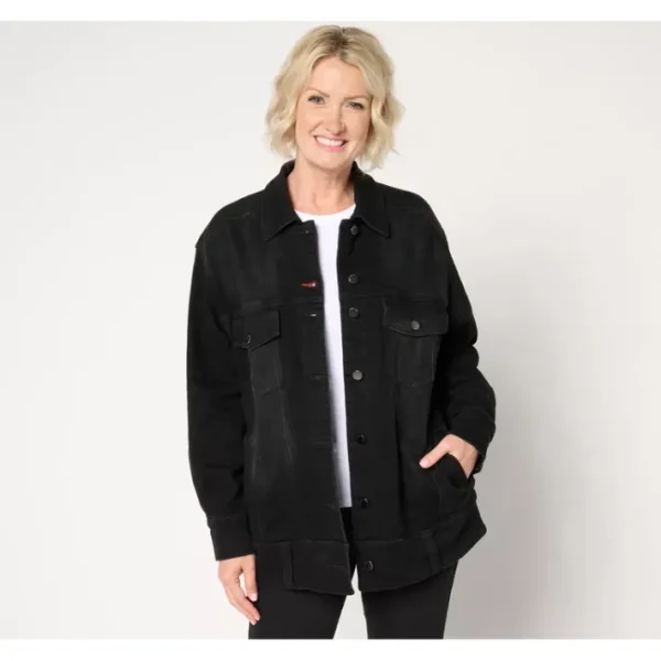 Shop All<Peace Love World Authentic Denim Button-Front Jacket - Black - a world of fashionable women's clothing, including a wide selection of dresses and trendy accessories.