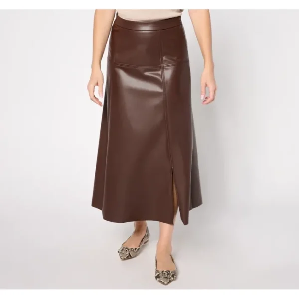 Fashion<Peace Love World Black Label Regular Faux Leather A-Line Skirt - a world of fashionable women's clothing, including a wide selection of dresses and trendy accessories.