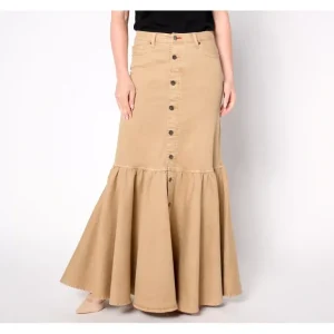 Peace Love World Boheme Regular Denim Button Maxi Skirt - a world of fashionable women's clothing, including a wide selection of dresses and trendy accessories.> Dresses
