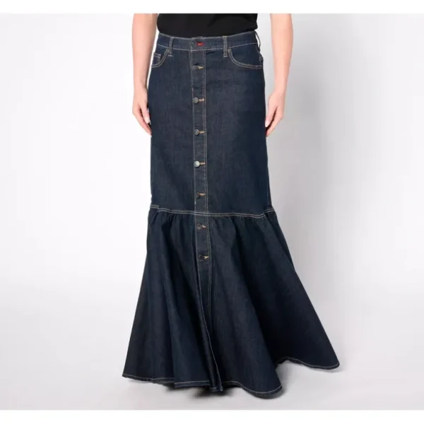 Peace Love World Boheme Regular Denim Button Maxi Skirt - Denim - a world of fashionable women's clothing, including a wide selection of dresses and trendy accessories.> Dresses