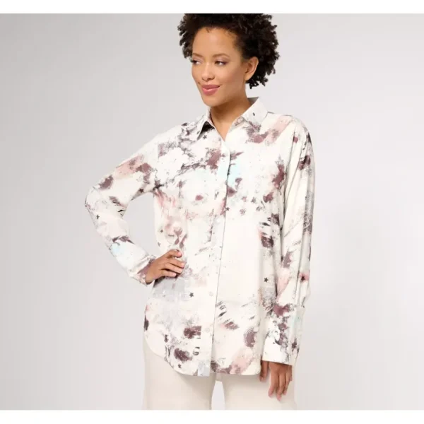 Peace Love World Button-Front Drama Blouse - a world of fashionable women's clothing, including a wide selection of dresses and trendy accessories.> Hat