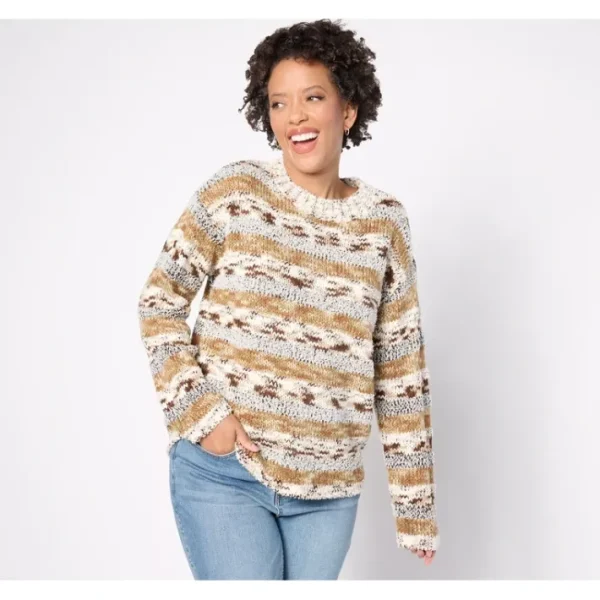 Fashion<Peace Love World Novelty Yarn Sweater - a world of fashionable women's clothing, including a wide selection of dresses and trendy accessories.