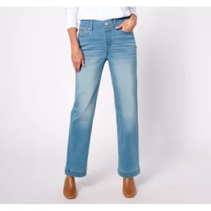 Fashion<Petite Cozy Touch Slim Straight Jean - a world of fashionable women's clothing, including a wide selection of dresses and trendy accessories.