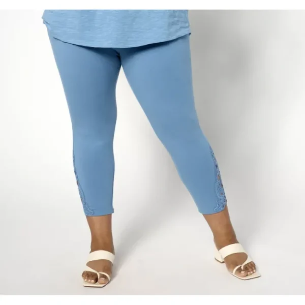 Fashion<Petite Duo Stretch Legging with Lace Detail - a world of fashionable women's clothing, including a wide selection of dresses and trendy accessories.