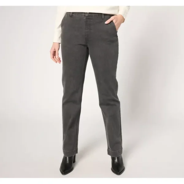 Fashion<Petite Easy Stretch Denim Straight Leg Trouser Jean - a world of fashionable women's clothing, including a wide selection of dresses and trendy accessories.