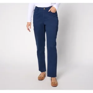 Fashion<Petite EasyWear Twill Straight Leg Cargo Pant - a world of fashionable women's clothing, including a wide selection of dresses and trendy accessories.