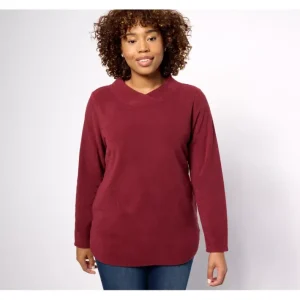 Fashion<Petite Fleece Crossover Neck Tunic - a world of fashionable women's clothing, including a wide selection of dresses and trendy accessories.