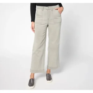Fashion<Petite Grey Easy Stretch Wide Leg Ankle Jean - a world of fashionable women's clothing, including a wide selection of dresses and trendy accessories.