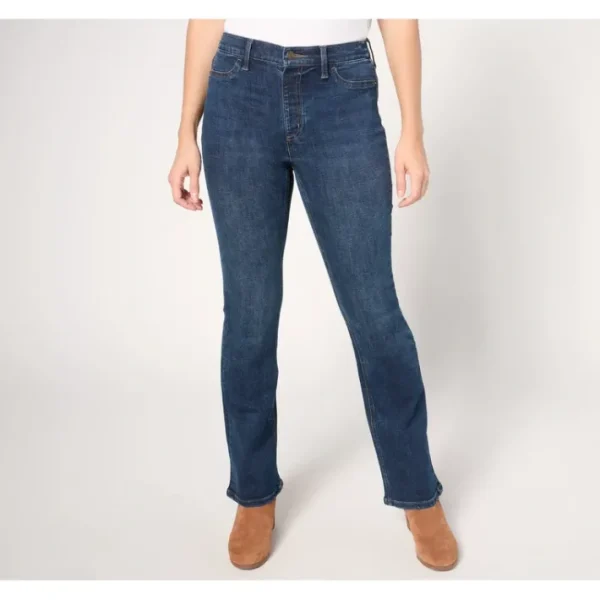 Fashion<Petite Indigo Easy Stretch Baby Bootcut Jean - a world of fashionable women's clothing, including a wide selection of dresses and trendy accessories.