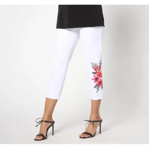 Fashion<Petite Placement Print Pull-On Slim Crop Pants - a world of fashionable women's clothing, including a wide selection of dresses and trendy accessories.