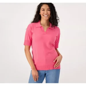 Fashion<Polo Collar Drop Shoulder Elbow Sleeve Sweater - a world of fashionable women's clothing, including a wide selection of dresses and trendy accessories.