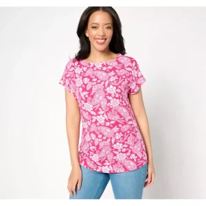 Fashion<Printed Favorite Jersey Boat Neck Dolman Cap Top - a world of fashionable women's clothing, including a wide selection of dresses and trendy accessories.
