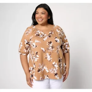 Fashion<Printed Favorite Jersey Split V-Neck Swing Top - a world of fashionable women's clothing, including a wide selection of dresses and trendy accessories.