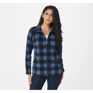 Fashion<Printed Fleece Zip Front Long Sleeve Jacket with Pockets - a world of fashionable women's clothing, including a wide selection of dresses and trendy accessories.