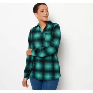 Fashion<Printed Heavenly Jersey Long-Sleeve Collared Tunic - a world of fashionable women's clothing, including a wide selection of dresses and trendy accessories.
