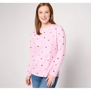 Fashion<Printed Perfect Jersey Crewneck Long-Sleeve Top - a world of fashionable women's clothing, including a wide selection of dresses and trendy accessories.