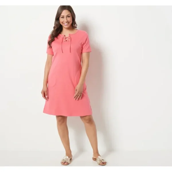 Dresses<Quacker Factory Grommet Lace Up Dress with Pockets - a world of fashionable women's clothing, including a wide selection of dresses and trendy accessories.