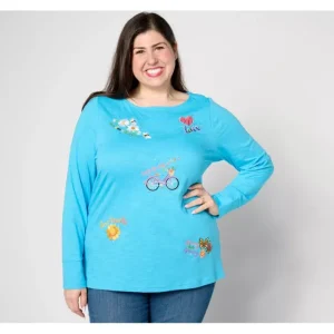 Fashion<Quacker Factory Life is Grand Boat Neck Long Sleeve Top - a world of fashionable women's clothing, including a wide selection of dresses and trendy accessories.
