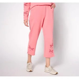 Fashion<Quacker Factory Regular Eyelet Elegance French Terry Crop Pant - a world of fashionable women's clothing, including a wide selection of dresses and trendy accessories.