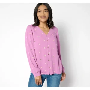 Fashion<Rayon Crinkle Embroidered Blouse - a world of fashionable women's clothing, including a wide selection of dresses and trendy accessories.