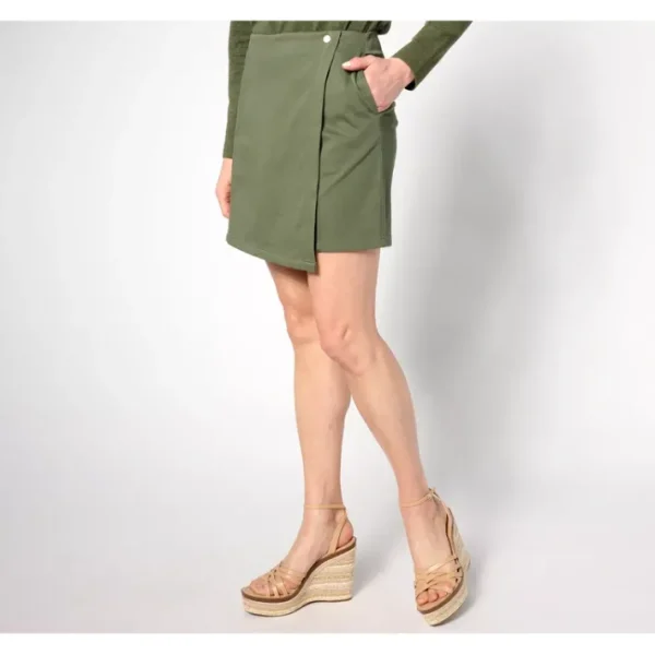 Fashion<Regular Comfy Knit Air Skort with Seaming Details - a world of fashionable women's clothing, including a wide selection of dresses and trendy accessories.