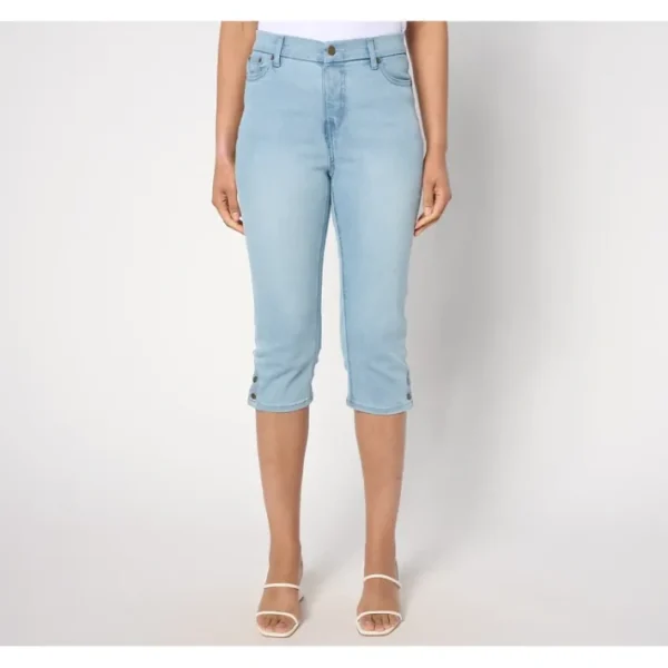 Fashion<Regular Easy Stretch Denim Capri Pant - a world of fashionable women's clothing, including a wide selection of dresses and trendy accessories.