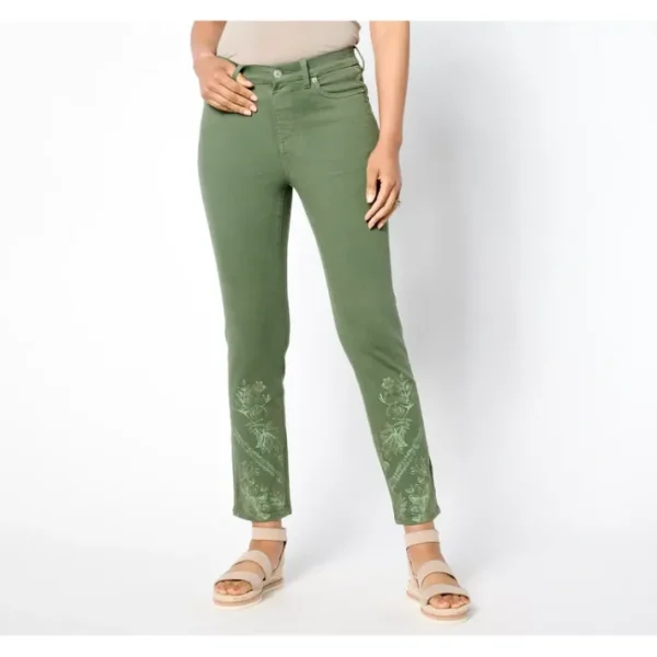 Fashion<Regular Easy Stretch Printed Slim Ankle Jean - a world of fashionable women's clothing, including a wide selection of dresses and trendy accessories.