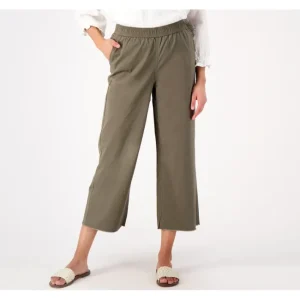 Fashion<Regular EasyWear Twill Frayed Hem Wide Leg Pant - a world of fashionable women's clothing, including a wide selection of dresses and trendy accessories.
