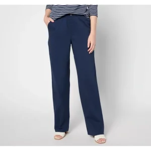 Fashion<Regular EasyWear Twill Full-Length Wide-Leg Pant - a world of fashionable women's clothing, including a wide selection of dresses and trendy accessories.