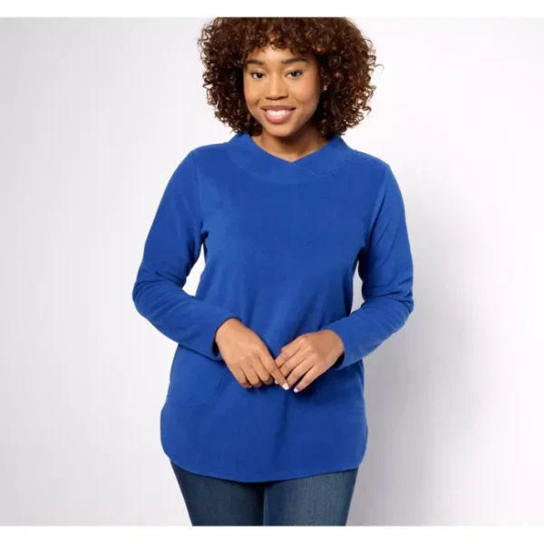 Fashion<Regular Fleece Crossover Neck Tunic - a world of fashionable women's clothing, including a wide selection of dresses and trendy accessories.